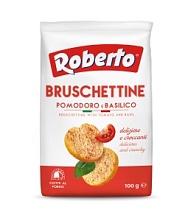 Хрустящие хлебцы Брускеттине со вкусом томатов и базилика, Roberto (100 г)