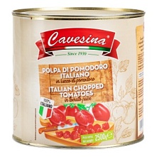 Томаты резаные кубиками в томатном соке, Cavesina (2,5 кг)
